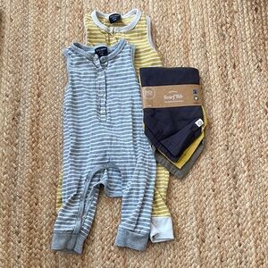Little Bipsy Baby Rompers and Bib Set